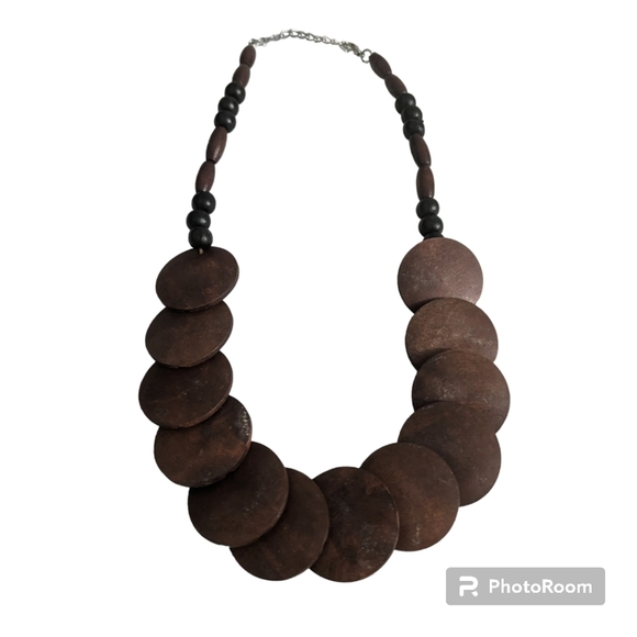 Boho, Wooden Necklace - Picture 3 of 7